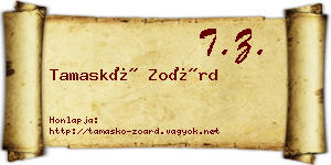 Tamaskó Zoárd névjegykártya